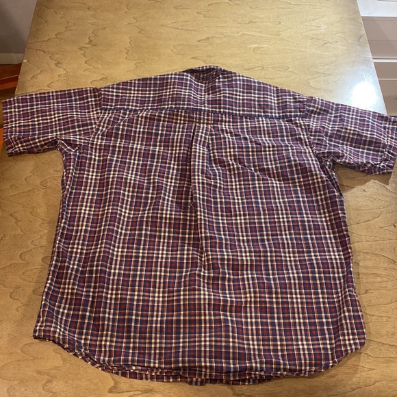Vintage Plaid Timberland Classic Fit Short Sleeve Shirt Logo Pocket Butt… - Picture 5 of 6